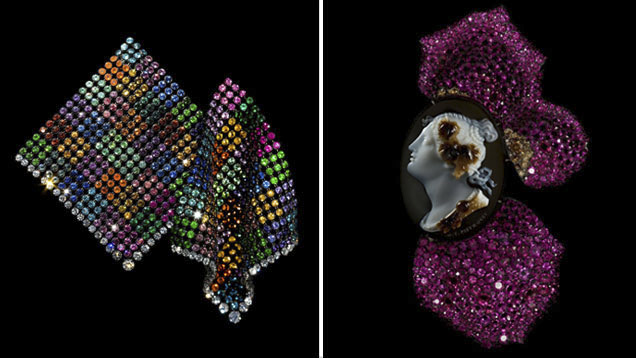 JAR handkerchief earrings and brooch