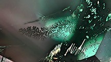 These dendritic patterns in a partially filled fissure in an emerald resemble natural foliage, also known as jardin. Photomicrograph by Sameer Din Faqir; field of view 2.50 mm. These dendritic patterns in a partially filled fissure in an emerald resemble natural foliage, also known as jardin. Photomicrograph by Sameer Din Faqir; field of view 2.50 mm.