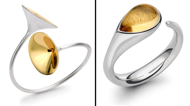 Cornerstone designs, the Vuvuzela and Silver Flame Ring. Photo courtesy of Cornerstone.