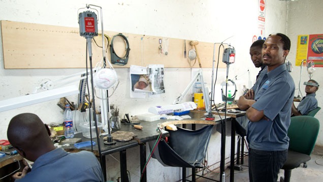 Nqobile Nkosi's studio in Soweto, South Africa