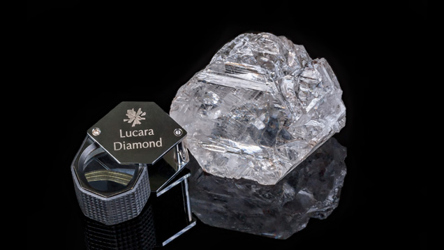The 1,109 ct Lesedi la Rona diamond was the first gem quality rough over 1000 carats found in more than a century. Mining executives are certain there are others of that size − or larger − awaiting discovery. Photo courtesy of Lucara Diamond Corp.