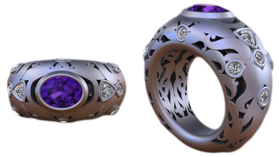 Ornate. Detailed. Negative Space. Jewelry Design &amp; Technology program alum Ninad Prasad Sawant made use of these devices in his ring design. 
