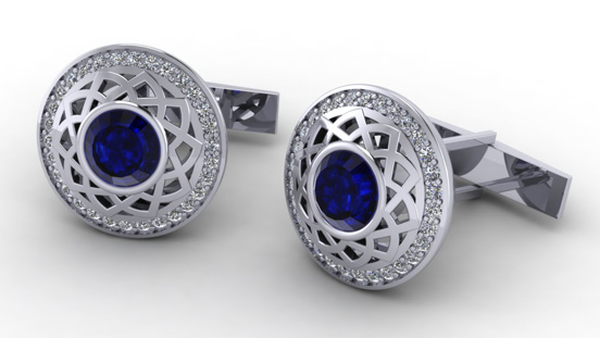 Jewelry Design &amp; Technology alum Nelly Chhor’s clever use of simple geometric patterns made for elegantly complex cufflinks.
