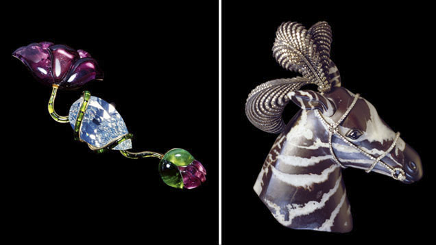 JAR poppy and zebra brooch