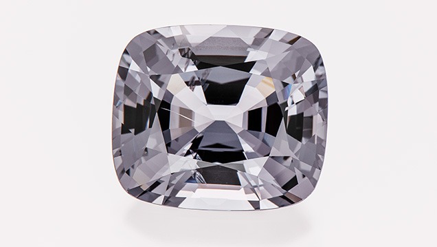 Spinel with nearly perfectly neutral gray color with only a slightly bluish tinge. Spinel with nearly perfectly neutral gray color with only a slightly bluish tinge.
