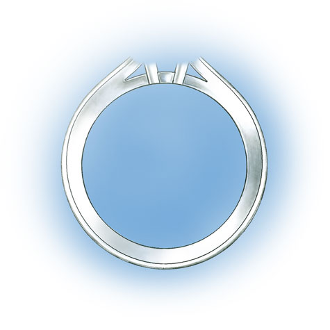 Evaluate the quality of a platinum cobalt ring with no diamonds in the shank that was sized down using a torch. Contains video and illustrations.