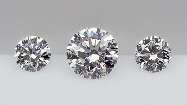 No visible difference in color appearance or transparency was noted when flanked by nonfluorescent diamonds of similar color.