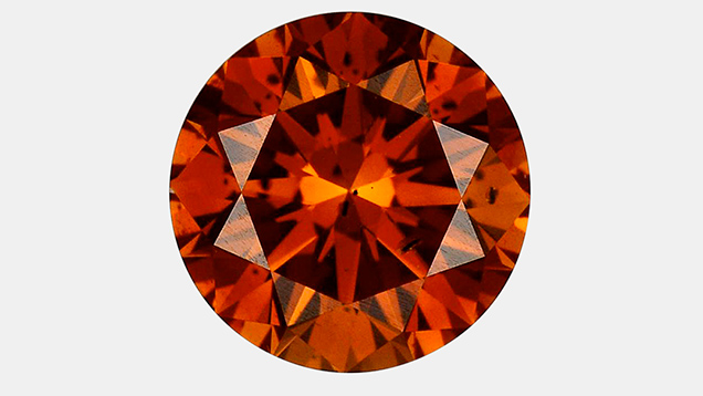 Irradiated 1.06 ct brownish orange HPHT synthetic diamond Irradiated 1.06 ct brownish orange HPHT synthetic diamond