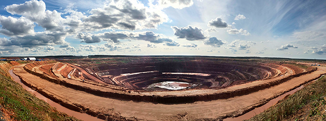 Open Pit of the Arkhangelskaya Kimberlite. Open Pit of the Arkhangelskaya Kimberlite.