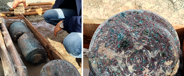 Drill core samples of Karpinskogo I kimberlite. Drill core samples of Karpinskogo I kimberlite.