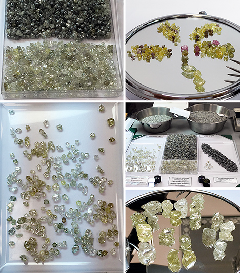Two weeks’ production of diamonds from Lomonosov. Two weeks’ production of diamonds from Lomonosov.