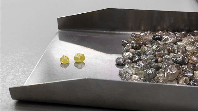 Yellow cuboctahedral diamonds from Lomonosov. Yellow cuboctahedral diamonds from Lomonosov.