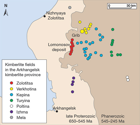 Kimberlitic rocks of the Arkhangelsk kimberlite province. Kimberlitic rocks of the Arkhangelsk kimberlite province.