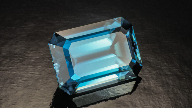 Emerald-cut Blue Zircon