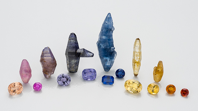 Sapphires from a variety of sources.
