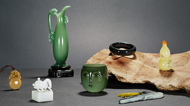 Various colors of nephrite Various colors of nephrite