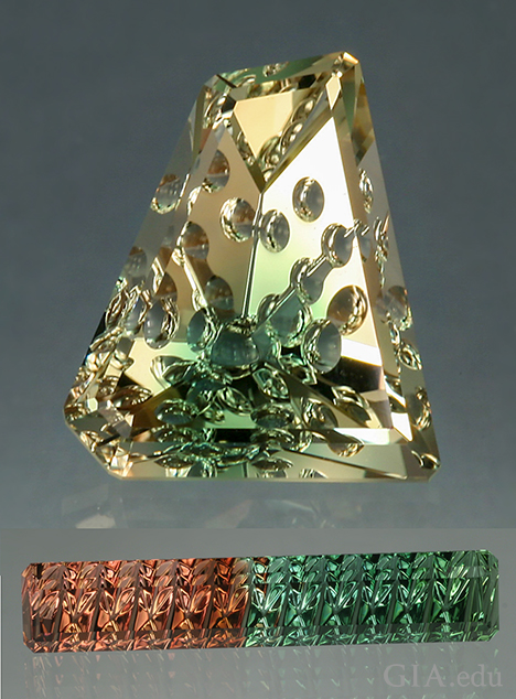 Ametrine top view cut Ametrine top view cut