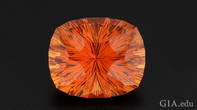 A bright orange, multi-faceted gem. A bright orange, multi-faceted gem.