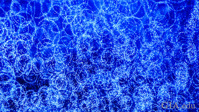 Micro-features seen in sapphires that have been treated by heating, or by filling of open fractures, to improve their color and clarity.