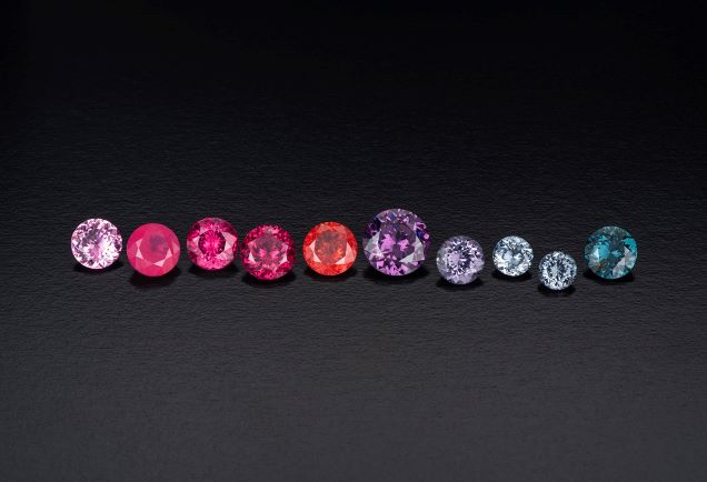 Spinel Suite with Rough Mineral Specimen Spinel Suite with Rough Mineral Specimen