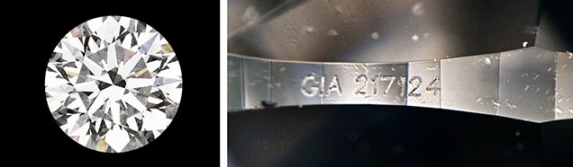 Synthetic diamond with fake GIA inscription. Synthetic diamond with fake GIA inscription.